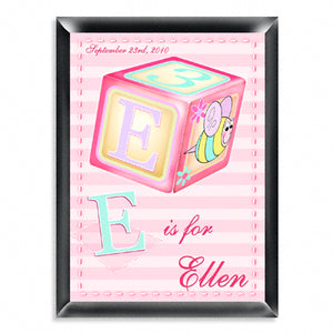 Personalized Room Signs - Girly Bee Block