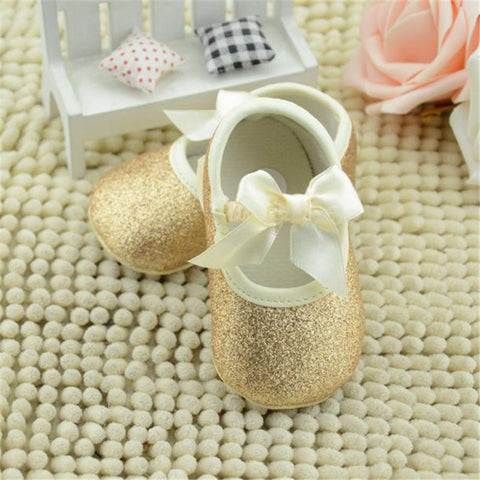 Solid Glitter Baby Girl Shoes