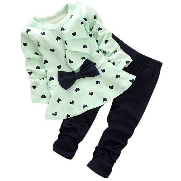 Heart-Shaped Print T Shirt + Pants
