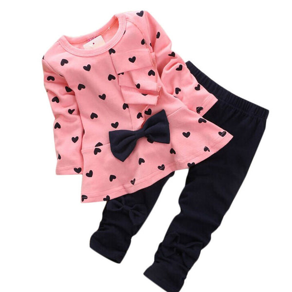 Heart-Shaped Print T Shirt + Pants