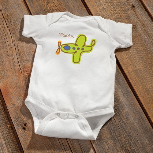 Personalized Baby Onesie - Airplane Design