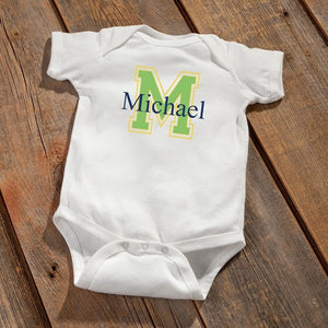 Personalized Baby Onesie - Baby Boy Initial Design