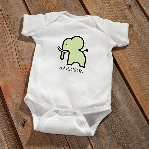 Personalized Baby Onesie - Elephant Design