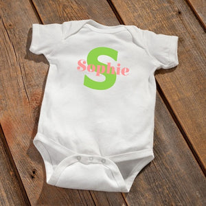 Personalized Baby Onesie - Baby Girl Initial Design