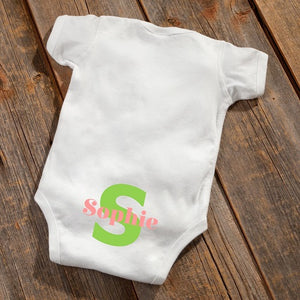 Personalized Baby Botty Onesie - Baby Girl Initial Design
