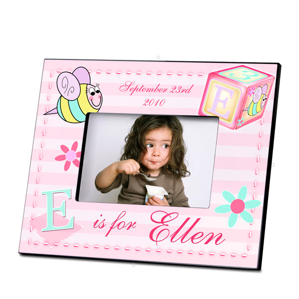 Personalized  Children's Frames - Girly Bee Block