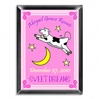 Personalized Room Sign - Cow Jumping Over the Moon Girl