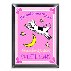 Personalized Room Sign - Cow Jumping Over the Moon Girl