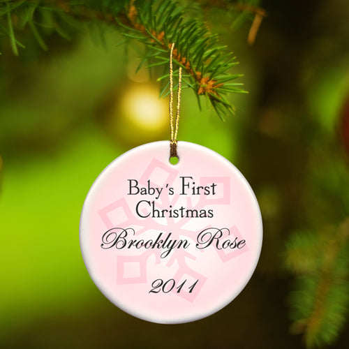 Baby Girl's First Christmas Ornament - Style 1