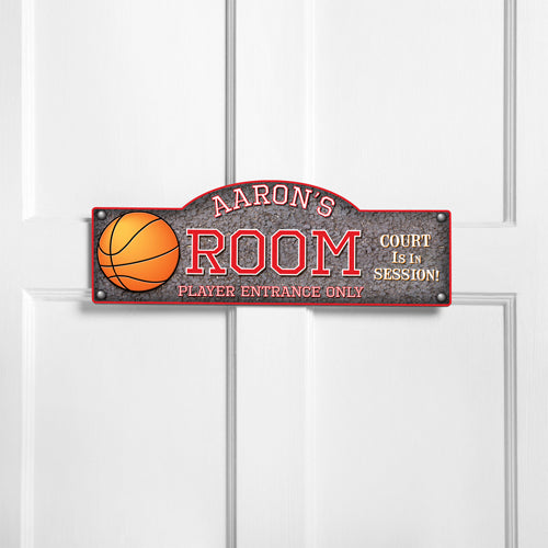 Personalized Kids Room Sign - Hoops