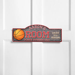 Personalized Kids Room Sign - Hoops