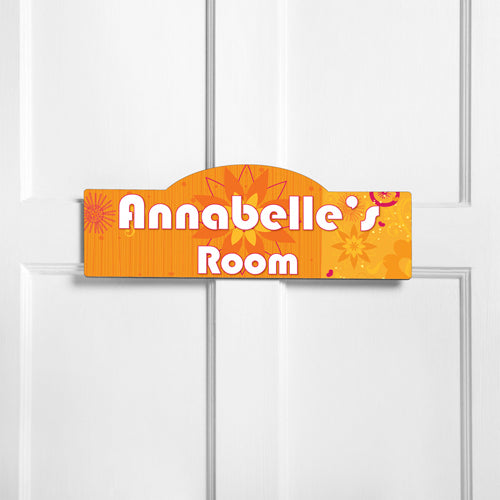 Personalized Kids Room Sign - Orange Blossoms