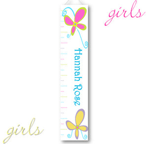 Kids Growth Charts - Personalized Bright Butterflies