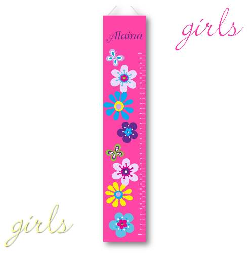 Kids Growth Charts - Personalized Bright Floral