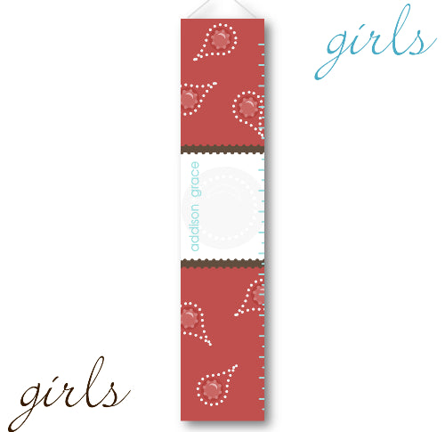 Kids Growth Charts - Red Paisley
