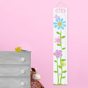 Kids Canvas Height Chart - Butterfly Blooms