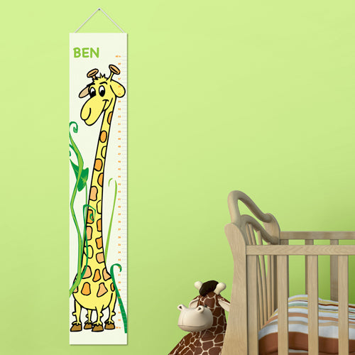 Kids Canvas Height Chart - Boy Giraffe