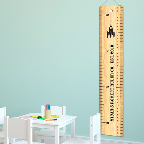 Kids Canvas Height Chart - Rocket Ruler