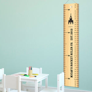 Kids Canvas Height Chart - Rocket Ruler