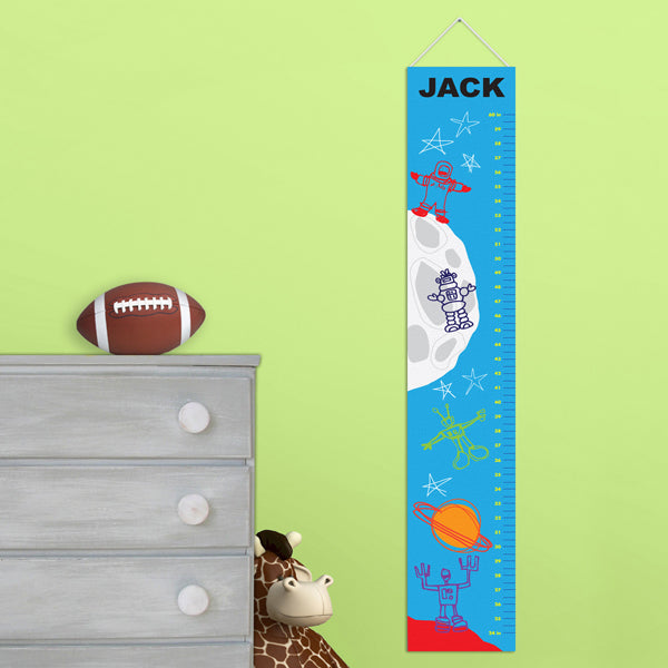 Kids Canvas Height Chart - Space