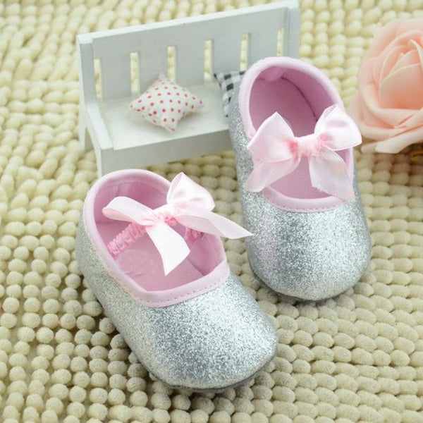 Solid Glitter Baby Girl Shoes